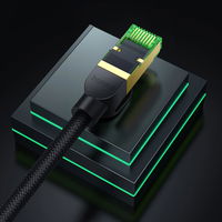 Baseus greitas RJ45 kat. tinklo kabelis. 8 40Gbps 1 m pintas juodas