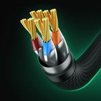 Baseus greitas RJ45 kat. tinklo kabelis. 8 40Gbps 1 m pintas juodas