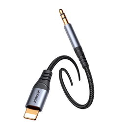 stereofoninis garso kabelis AUX 3,5 mm mini lizdas - Lightning , skirtas iPhone iPad , 1,2 m, juodas (SY-A06)