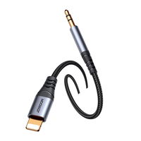 stereofoninis garso kabelis AUX 3,5 mm mini lizdas - Lightning , skirtas iPhone iPad , 1,2 m, juodas (SY-A06)