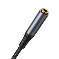 stereofoninis garso kabelis AUX 3,5 mm mini lizdas (vyriškas) - mini lizdas (moteriškas) 1,2 m juodas (SY-A09)