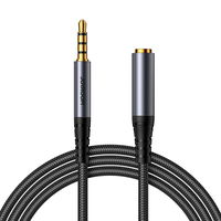 stereofoninis garso kabelis AUX 3,5 mm mini lizdas (vyriškas) - mini lizdas (moteriškas) 1,2 m juodas (SY-A09)