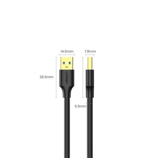 kabelis USB A USB3.0 5Gb/s 0,5 m juodas (US128)