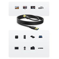 kabelis USB A USB3.0 5Gb/s 0,5 m juodas (US128)
