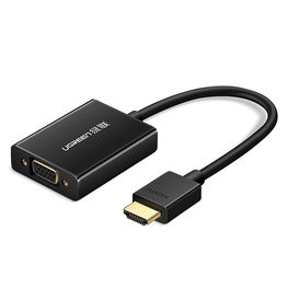 kabelio adapterio kabelis HDMI (vyriškas) - VGA (moteriškas) juodas (MM102)