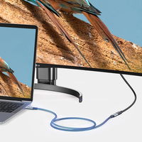ilgintuvas USB C 3.1 vyriškas / moteriškas 10 Gb/s 1 m pilkos spalvos (US372)