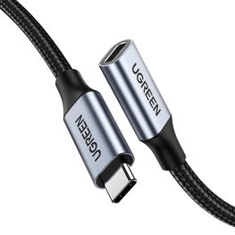 ilgintuvas USB C 3.1 vyriškas / moteriškas 10 Gb/s 1 m pilkos spalvos (US372)