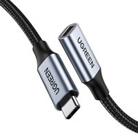 ilgintuvas USB C 3.1 vyriškas / moteriškas 10 Gb/s 1 m pilkos spalvos (US372)