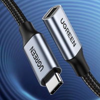 ilgintuvas USB C 3.1 vyriškas / moteriškas 10 Gb/s 1 m pilkos spalvos (US372)