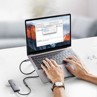 ilgintuvas USB C 3.1 vyriškas / moteriškas 10 Gb/s 1 m pilkos spalvos (US372)