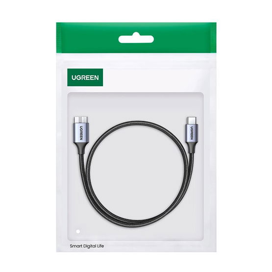 USB C / micro USB-B 3.0 kabelis US565 5Gb/s 3A 1 m - pilkas
