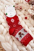 Moteriškos kalėdinės kojinės Blizgančios elnių kojinės raudonos ir pilkos spalvos