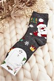 Moteriškos kojinės su Kalėdų Seneliu Grey