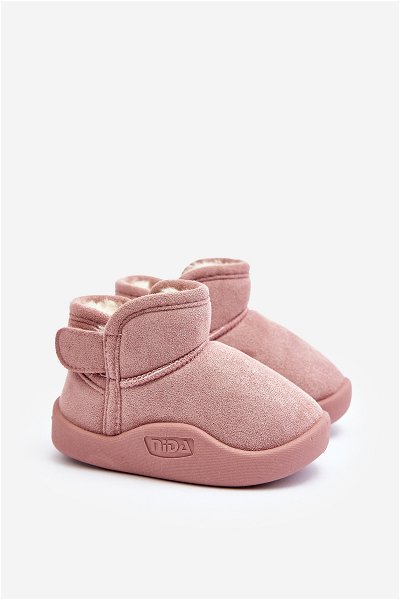 [Vaikų šilti sniego batai su dirbtiniais kailiais rožinės spalvos Benigna]