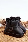 Vaikiški eko odos sniego batai su dirželiu juodi Orinor