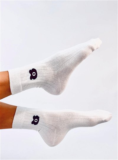 Moteriškos kojinės su meškiuku MILLES WHITE