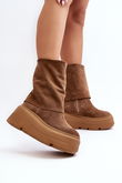 Zazoo 3410 Suede Moterų batai ant stambios platformos Camel