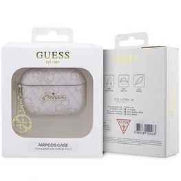 Guess GUAP2G4GSMP AirPods Pro 2 dangtelis rožinis/rožinis 4G Charm kolekcija