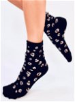 Šiltos moteriškos kojinės su dėmėmis LOUSE BLACK