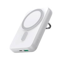 Belaidis maitinimo bankas 10000mAh JR-W050 20W MagSafe su žiedu ir stovu - baltas