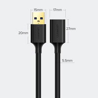 kabelio ilgintuvas USB 3.0 (moteriškas) - USB 3.0 (vyriškas) 3 m juodas (US129 30127)