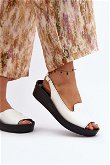 Moteriški odiniai sandalai ant storo vienintelio Zazoo 2893 White