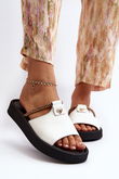 odiniai sandalai Zazoo 2896 White-Black