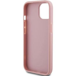 Guess Glitter Script Big 4G dėklas iPhone 15 - rožinis