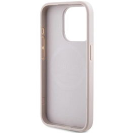 Guess 4G Collection odinis metalinis MagSafe dėklas iPhone 14 Pro Max - rožinis