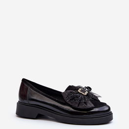 Moteriški lakuoti mokasinai su lanku Laura Messi 2786 Black (BSB29908)