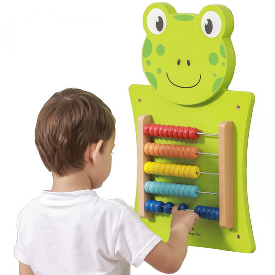 Medinė manipuliatyvi lenta Skaičiuojanti varlė FSC sertifikuota Montessori