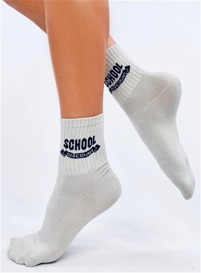 Moteriškos ilgos kojinės SCHOOL Pilkos spalvos