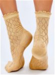 Moteriškos ažūrinės kojinės GLADD YELLOW