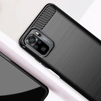 Carbon Case Flexible Cover TPU Case for Xiaomi Redmi Note 10 5G black