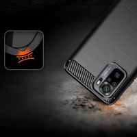 Carbon Case Flexible Cover TPU Case for Xiaomi Redmi Note 10 5G black