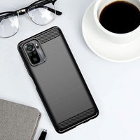 Carbon Case Flexible Cover TPU Case for Xiaomi Redmi Note 10 5G black