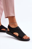 Moterų Zipper Flat Flip Flops Black Rise Up!