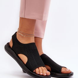 Moterų Zipper Flat Flip Flops Black Rise Up! (BSB30230)