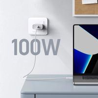 USB C PD kabelis 100W 1 m - baltas
