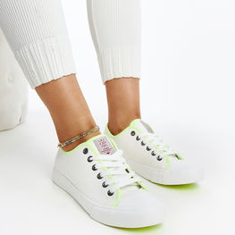 Baltos spalvos moteriški bateliai su spalvotais bateliais CROSS JEANS (GRM28480)