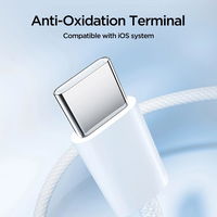 USB C 60W kabelis 1 m - baltas