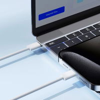 USB C 60W kabelis 1 m - baltas