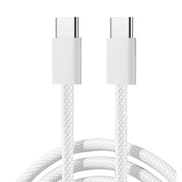 USB C 60W kabelis 1 m - baltas