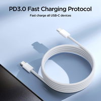 USB C 60W kabelis 1 m - baltas