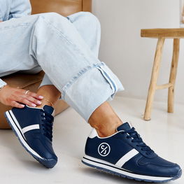 Jūrinės mėlynos spalvos moteriški kedai CROSS JEANS (GRM28468)