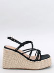 PASCAI BLACK espadriliniai sandalai ant platformų