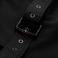 Elegantiškas SLIM FIT vyriškas paltas su diržu juodas