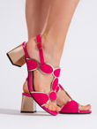 Fuksijų spalvos moteriški sandalai