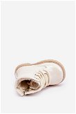 Vaikiški lakuotos odos batai su užtrauktuku Smėlio spalvos Tibbie