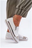 Balti moteriški odiniai platforminiai batai D&A LR370